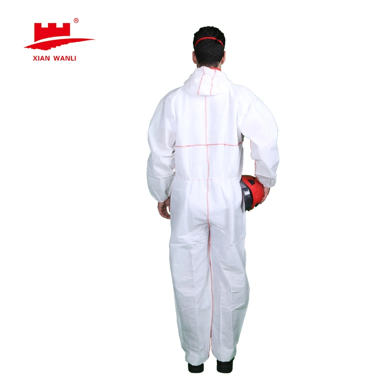 Hubei Wanli Xiantao Safety Medical Overalls PPE Tyvek Working Uniform Suit SMS Microporous Protective Disposable Coverall