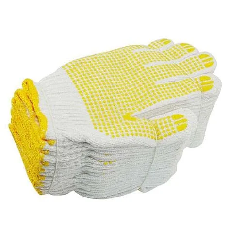 Cheap Cotton Working Gloves PVC Dotted Knitted Gloves for Construction Working Use