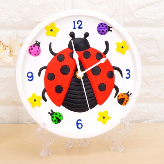 Kids Clock Toy Children Creative Early Educational Eco-Friendly Gypsum Painting