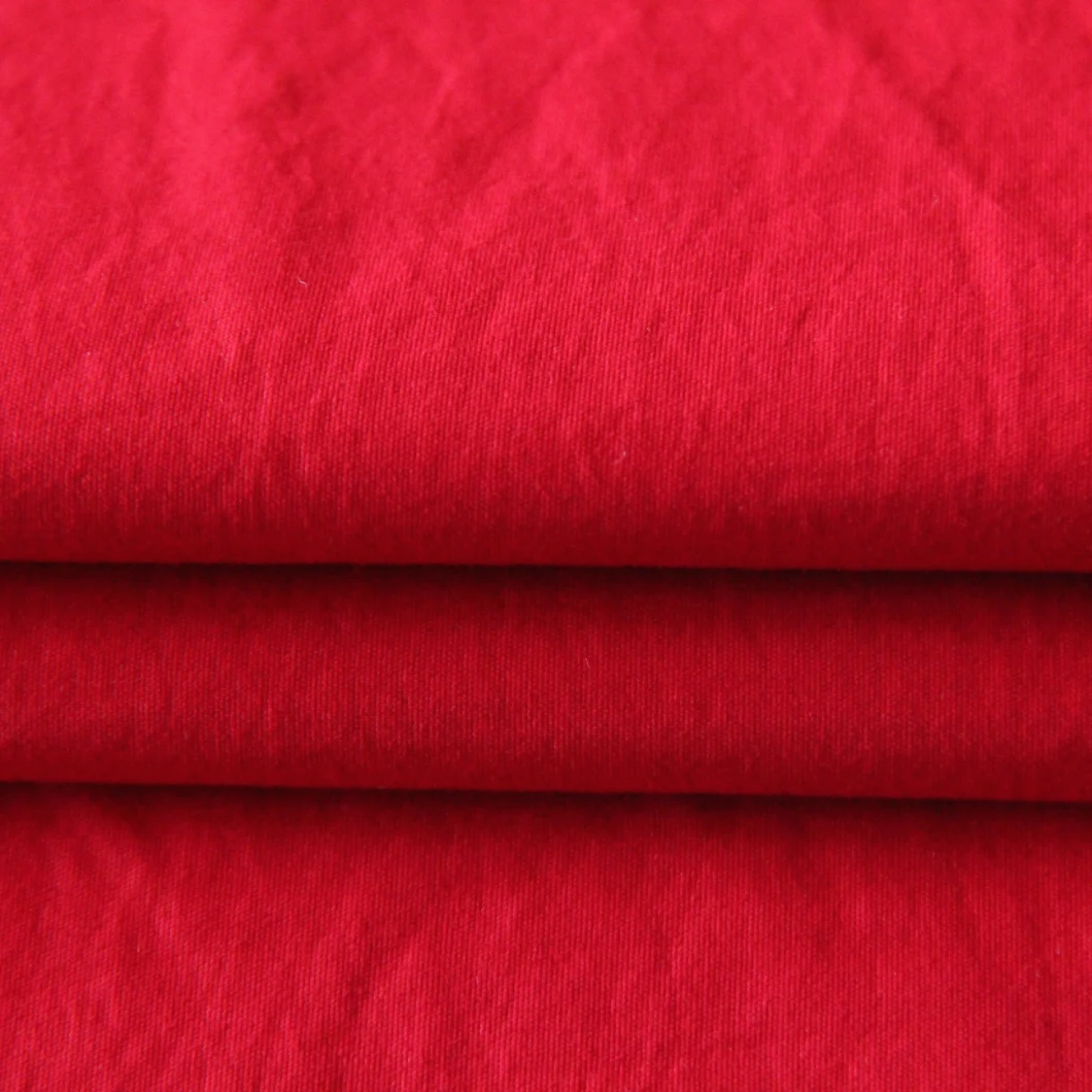 Waterproof and PU Coating 70d Nylon Woven Red Crepe Fabric for Jackets/Shell/Down/Parka/Uniform