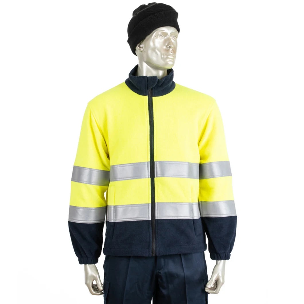 Warmer Clothing Safety Apparel Hi Viz Flame Retardant Workwear Anti-Pilling Fleece Jackets with Reflective Tapes