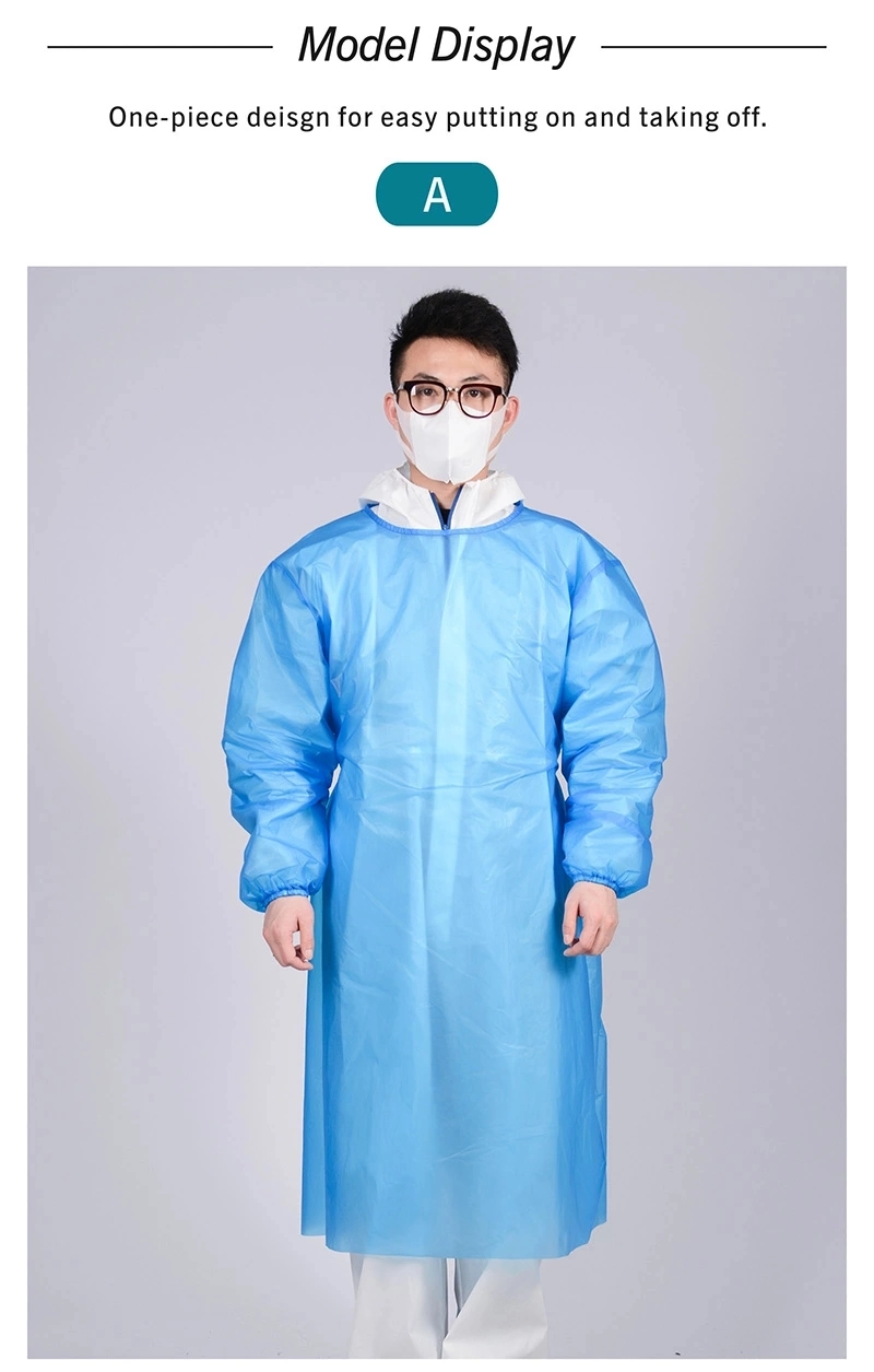 High Quality Wholesale Disposable PPE AAMI Level2 Level 3 SMS PP PE Knit Cuff Waterproof Apron Isolation Gown Fluid Resistant Surgical Gowns Convenient Closures