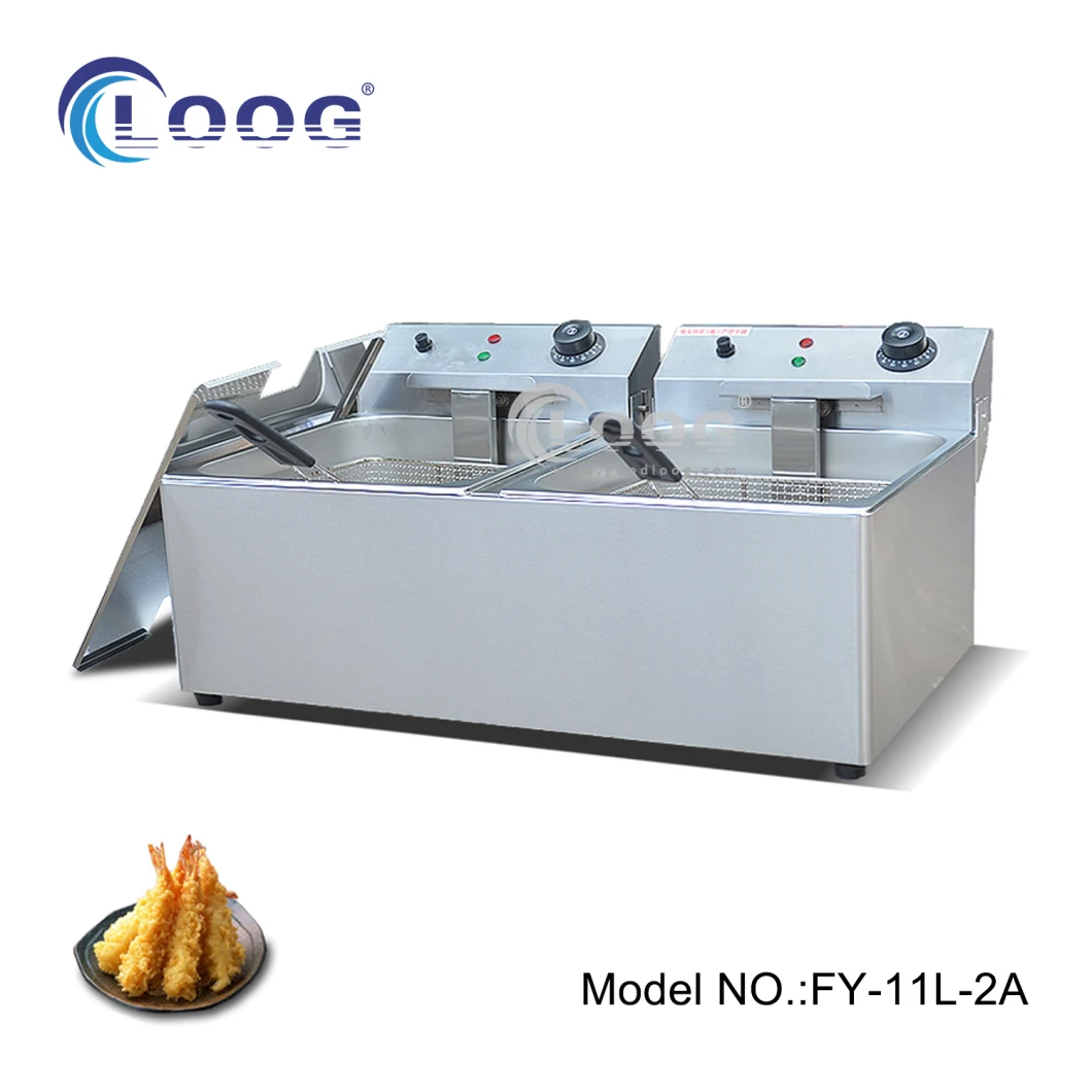 Electric Restaurant Cooking Equipment Table Top Big Frying Machine Commercial Double Deep Fat Fryer for Sale