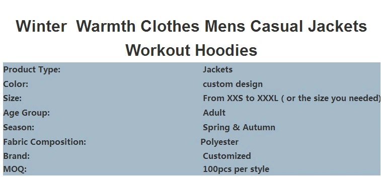 Winter Warmth Clothes Mens Casual Jackets Workout Hoodies