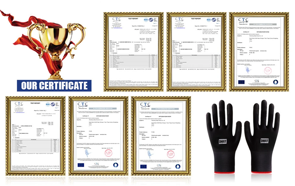 Ce Certification Safety Gloves Dipping Nitrile for Safety Working