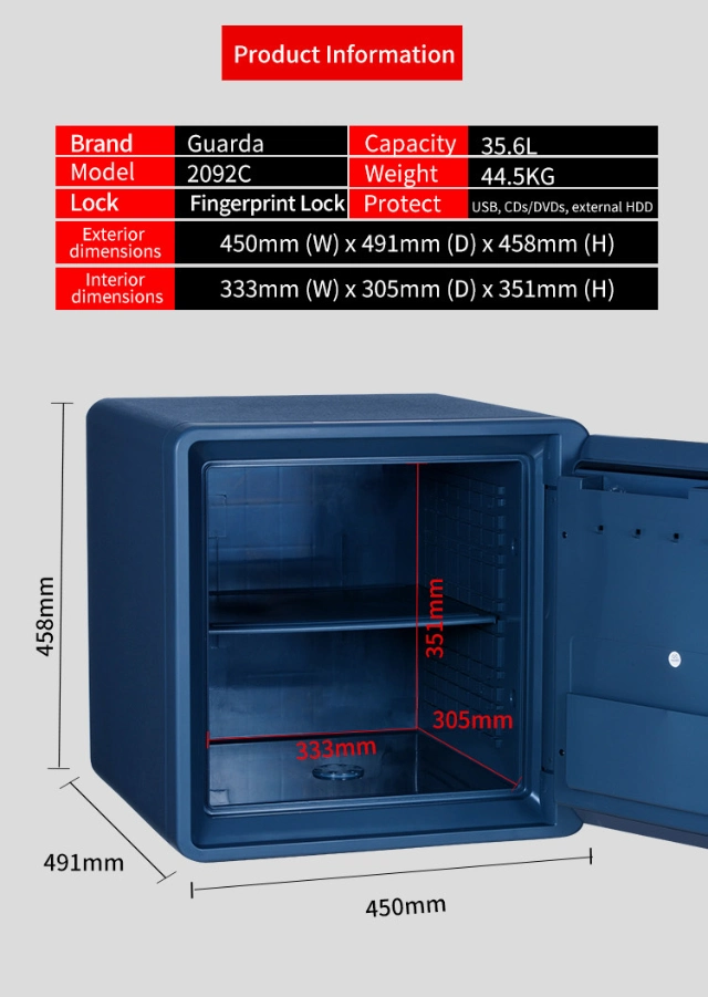 Water Resistant Fire Resistant Safe Box 2092c