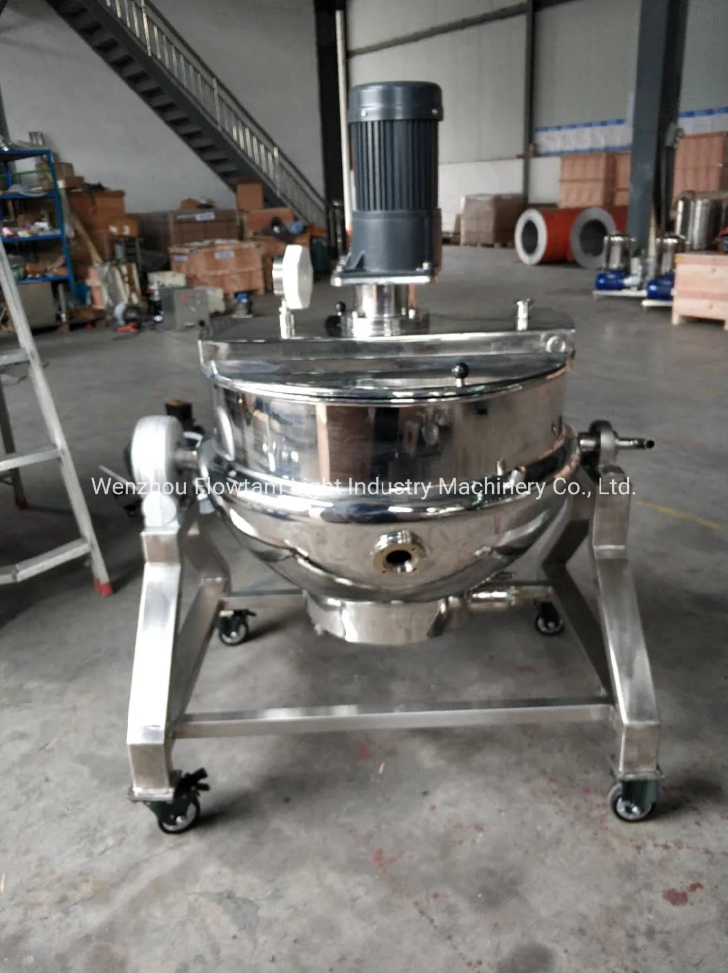 Stainless Steel Cooking Jacket Kettle with Mixer