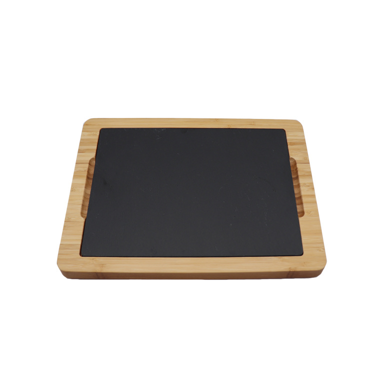 Bamboo Serving Tray with Cooking Stone for Restaurant