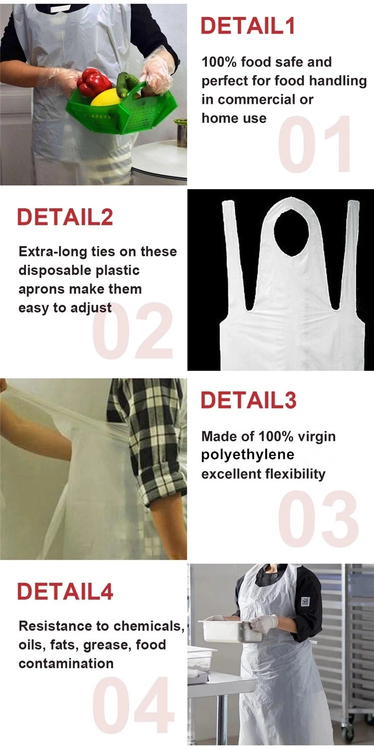 Sales Plastic White Embossed Disposable PE Aprons/Plastic Apron/Disposable Apron
