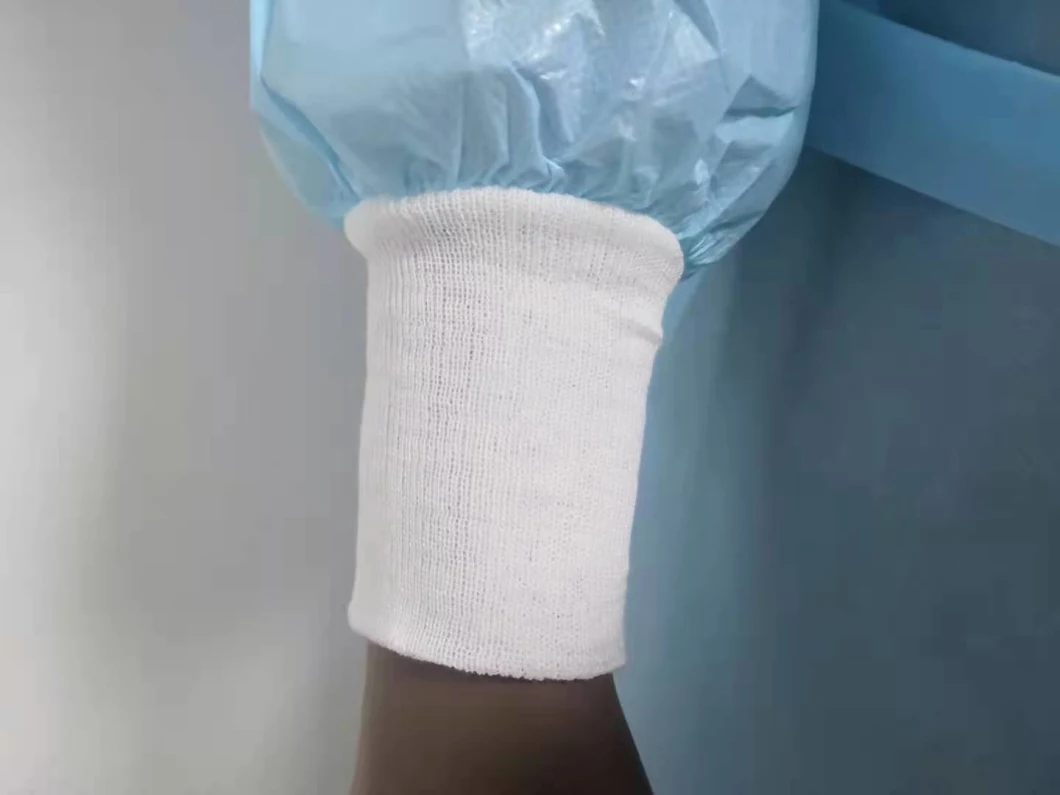 Wholesale Disposable PPE AAMI Level2 Level 3 SMS PP PE Knit Cuff Waterproof Apron Isolation Gown Fluid Resistant Gowns
