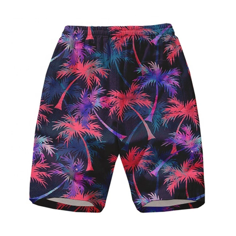 Men Swimwear Shorts Beach Shorts Custom Sublimated Print Shorts of Hawaiian Print
