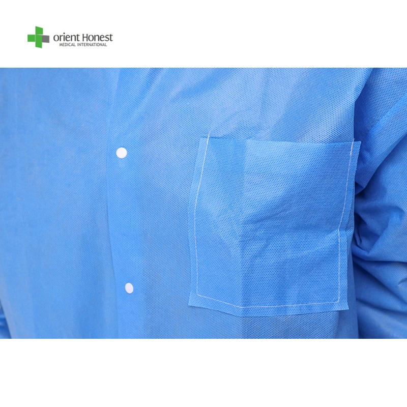 Polypropylene Lab Coat, Protective Lab Coat, Lab Coat, PP Lab Coat, SMS Lab Coat, Nonwoven Lab Coat, Disposable Lab Coat, Lab Coat, Doctor Lab Coat