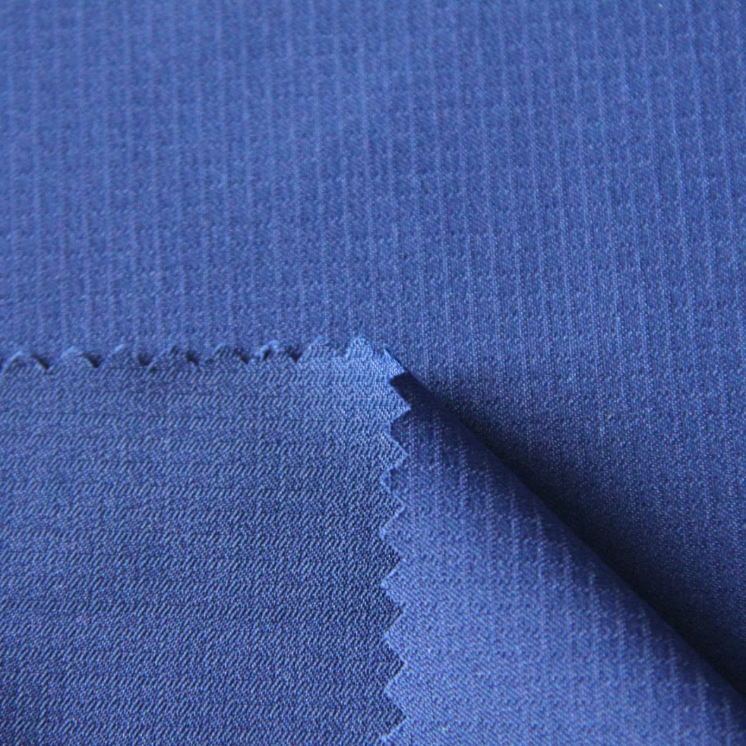 Waterproof Jacquard 75D Polyester Blue Woven Fabric for Jackets/Shell/Down/Parka/Uniform