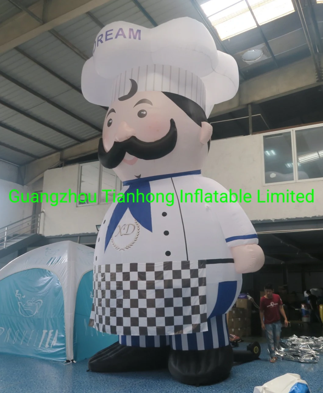 with Air Freight to Door 8m Tall Giant Fat Inflatale Cook Chef Cartoon