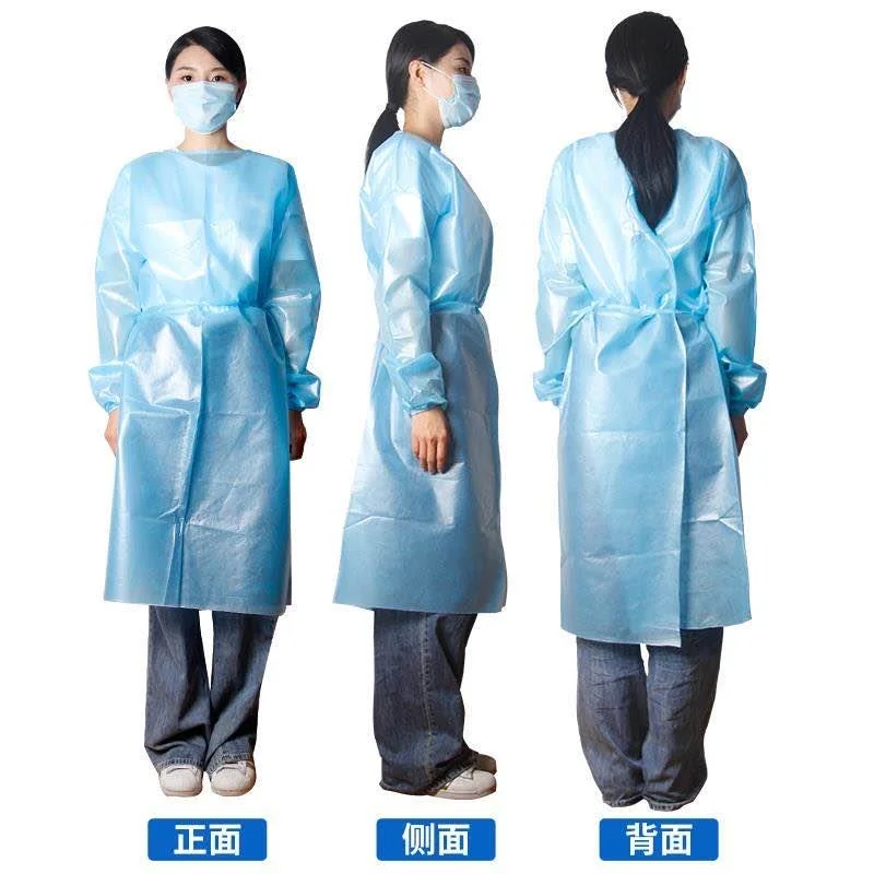 Wholesale Disposable PPE AAMI Level2 Level 3 SMS PP PE Knit Cuff Waterproof Apron Isolation Gown Fluid Resistant Gowns