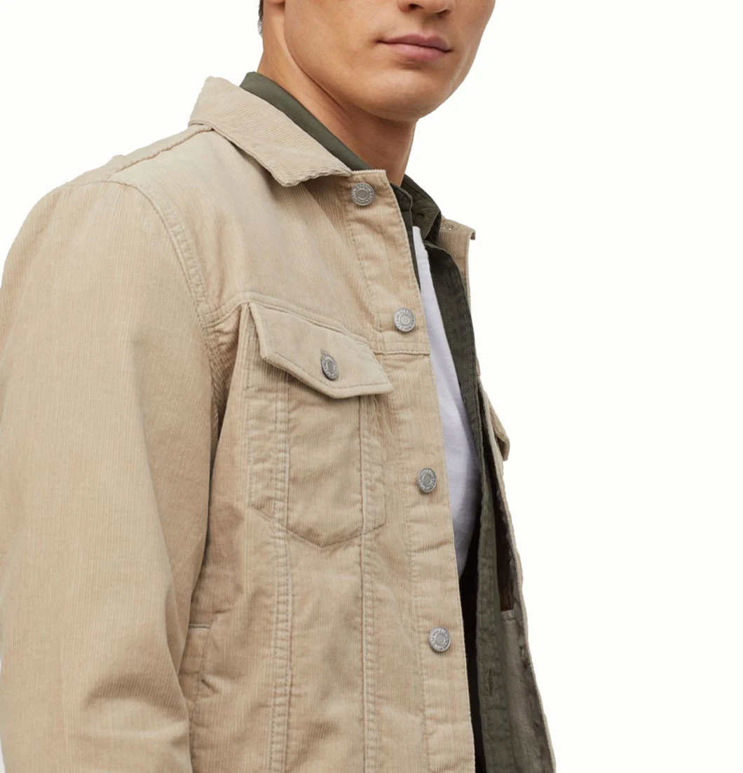 Wholesale Custom Casual Men's Corduroy Jacket 100%Cotton Long Sleeve Men's Jacket