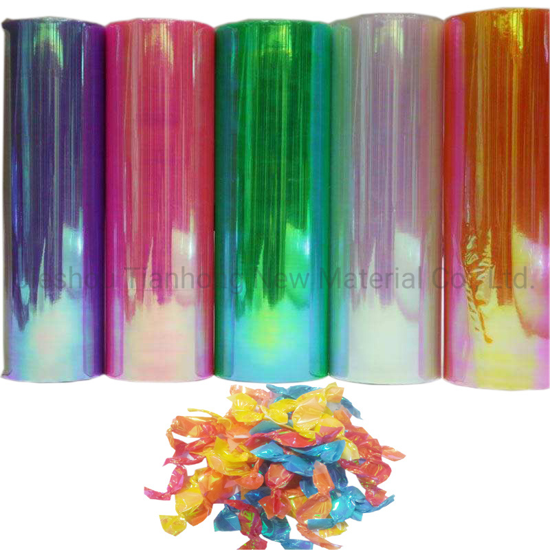 Cellophane Wrapping Pet Transparent Rainbow Film Iridescent Film for Confectionery Wrapping
