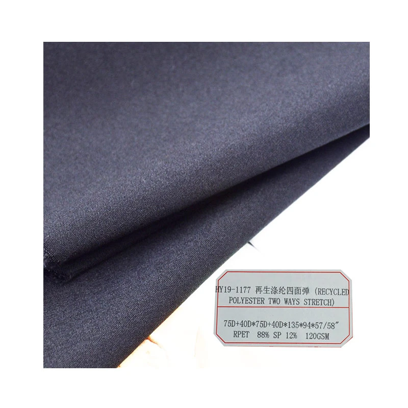 Eco-Friendly Recycled Polyester Two Way Stretch Fabric for Uniform Recycled Garment