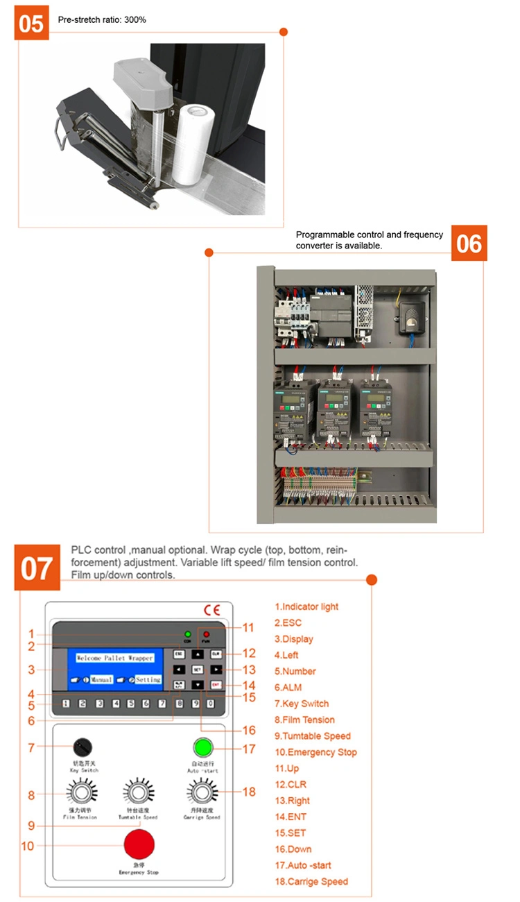 Automatic Pallet Stretch Film Wrapping Machine Manual Pallet Wrapper