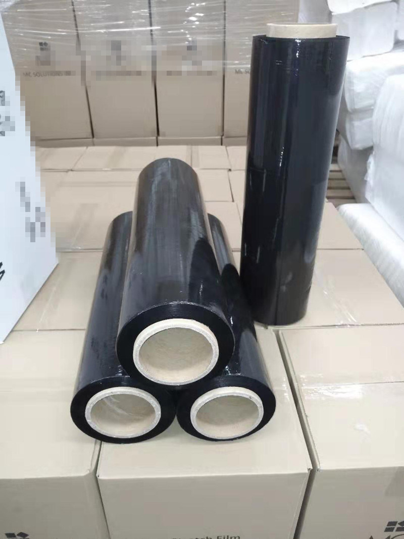 Factory Price 20 Micron 50cm Pallet Stretch Wrap Black Cast PE Stretch Film