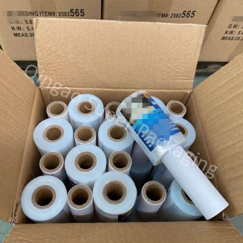 Transparent Mini Roll LLDPE Stretch Film with Handle