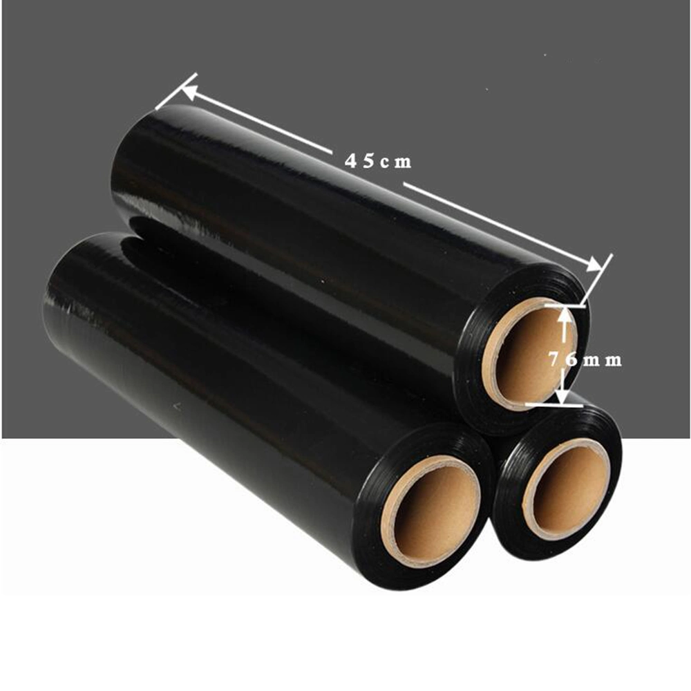 Custom Black Winding Film 50cm Stretch Film Manufacturer Tray Envelop Film Black PE Film Plastic Packaging Film
