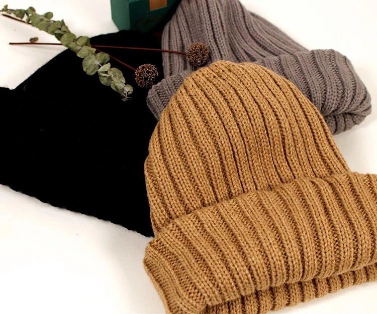 Anti Static Winter Warm Fashion Stretch Acrylic Knit Hats Beanie