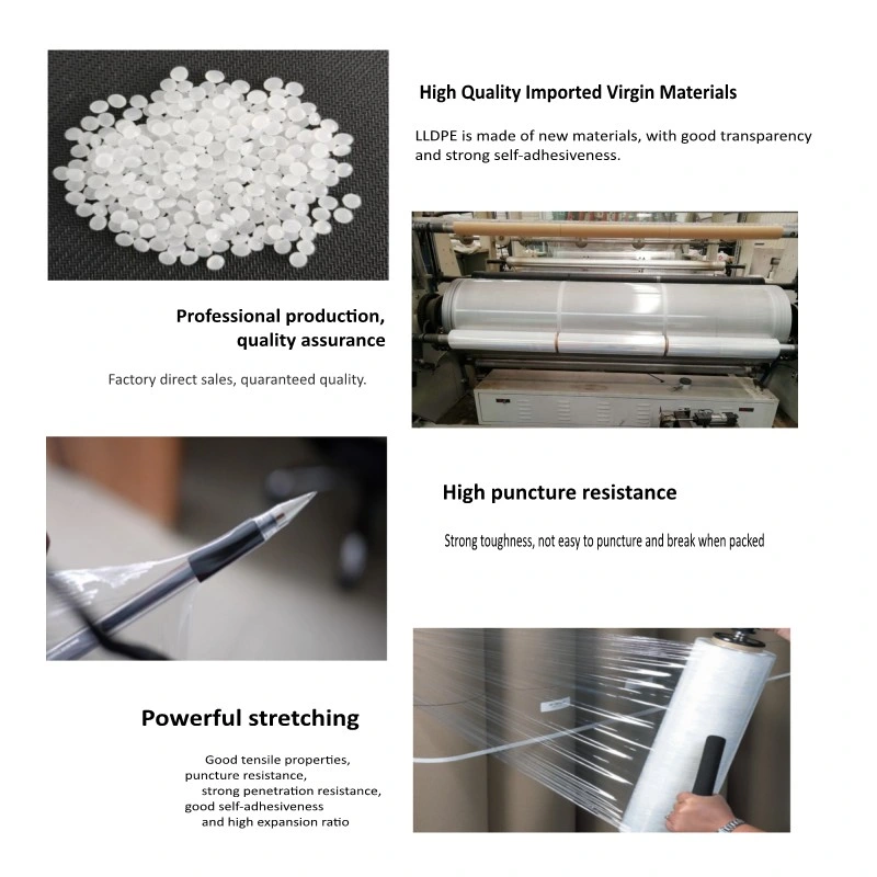 15/17/20mic X 50cm Low Price Virgin LLDPE Plastic Film Foil Stretch Film Packing Material