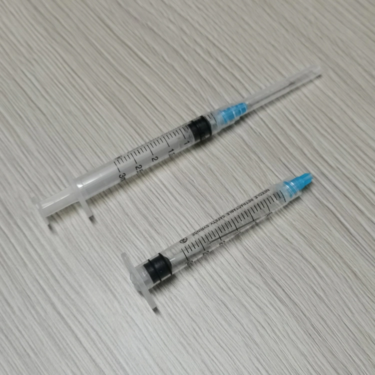 Factory Wholesale Price Needle Retractable safety Medical Syringe for Vaccine Injection Mslnr01