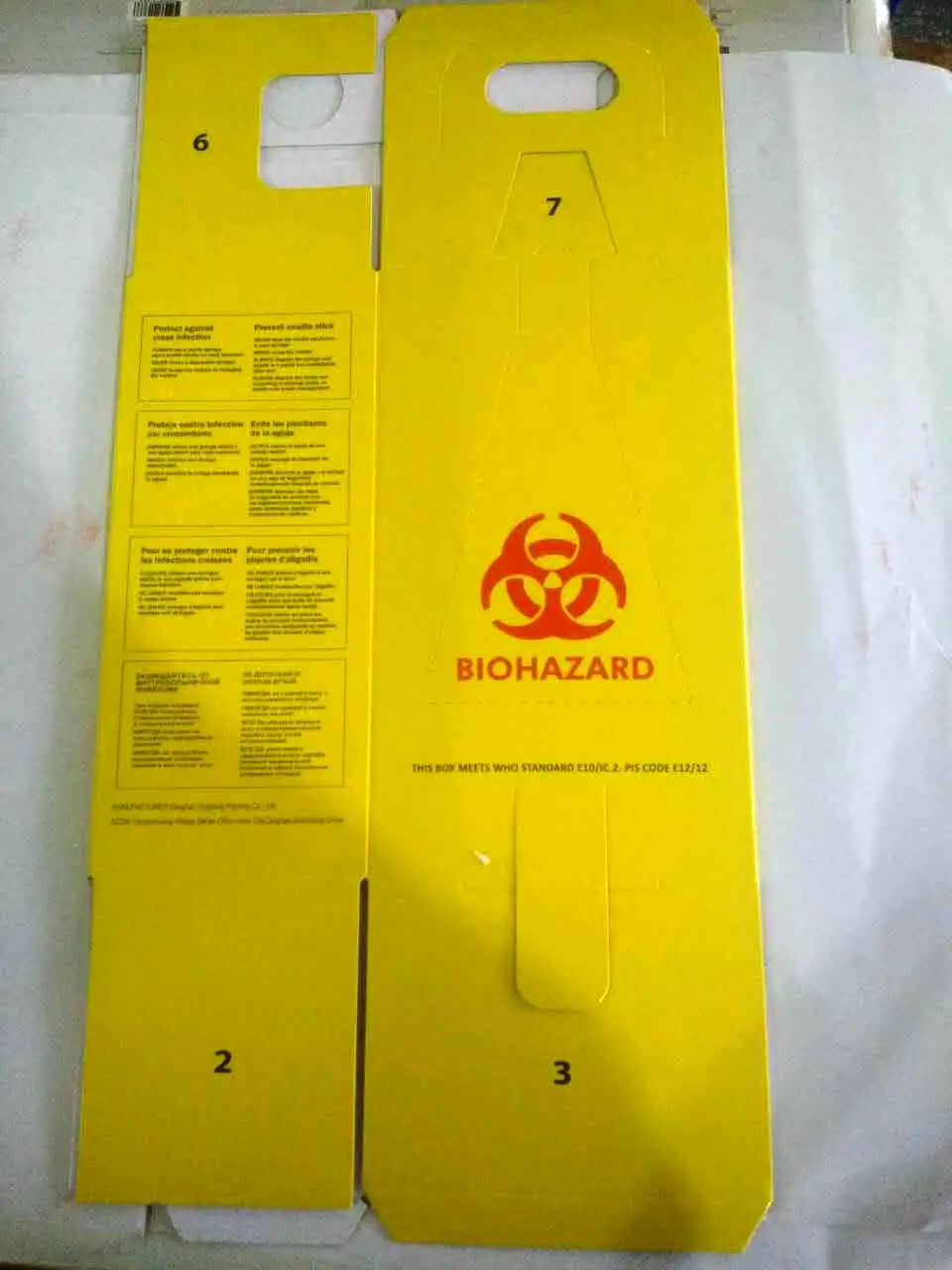 Medical Hospital Biohazard Cardboard Paper Safety Box Sharp Container for Syringe and Needle
