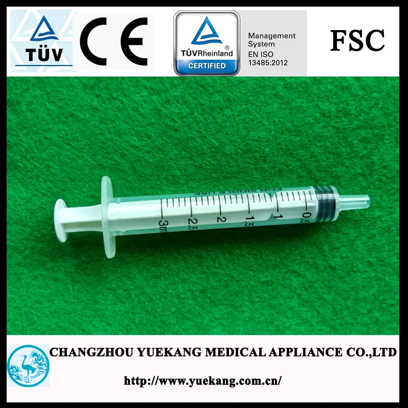 3ml/Cc, Without Needle, Sterile Hypodermic Syringes for Single Use