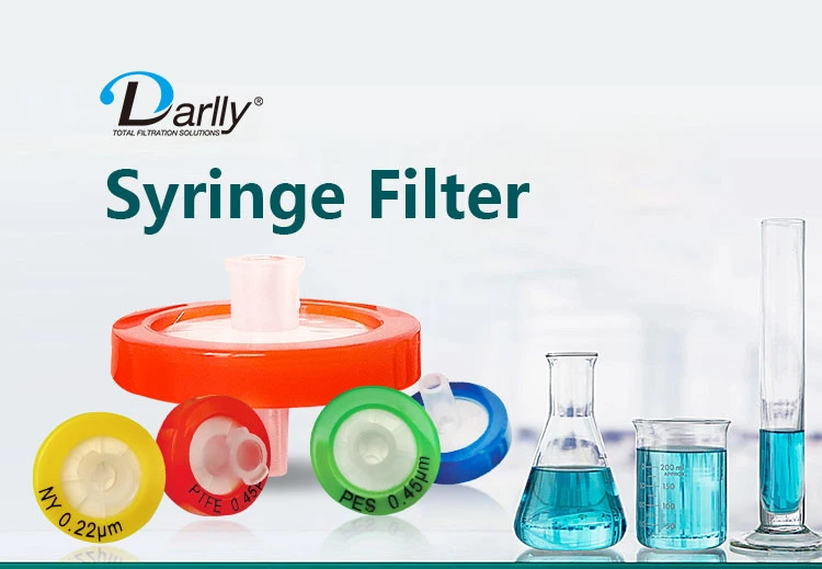 Darlly Hydrophobic PTFE Syringe Filter for Filtering Harsh Chemicals