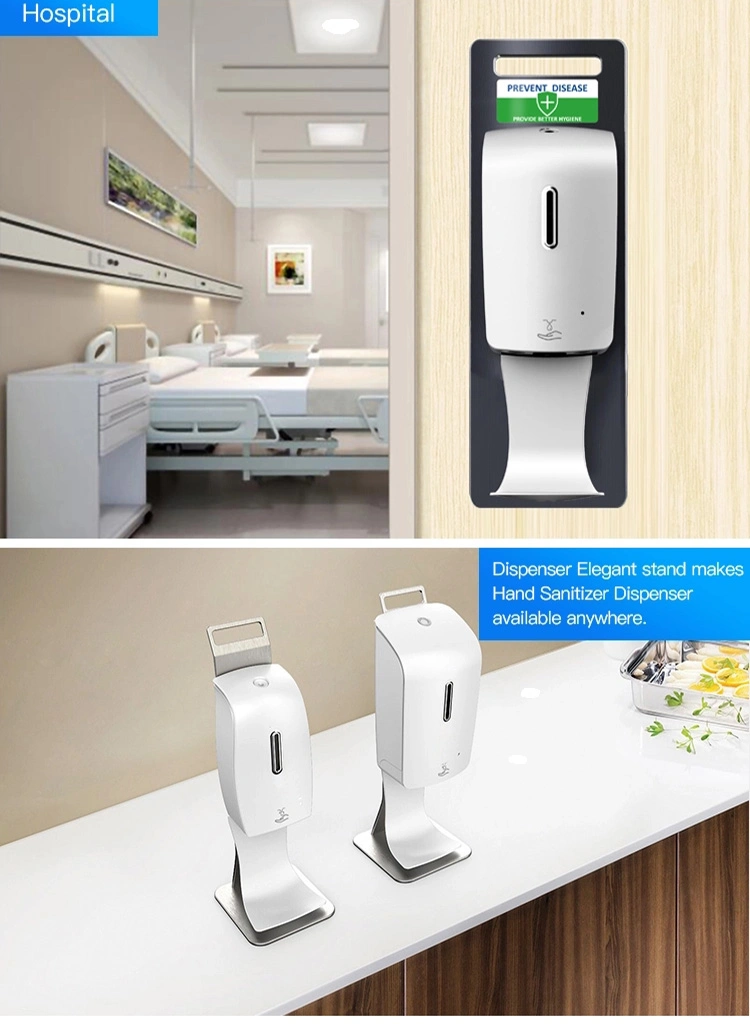 Wall-Mounted Automatic Alcohol Sanitizer Dispenser 1000ml Refillable Floor Stand Automatic Hand Alcohol Sanitizer Dispenser
