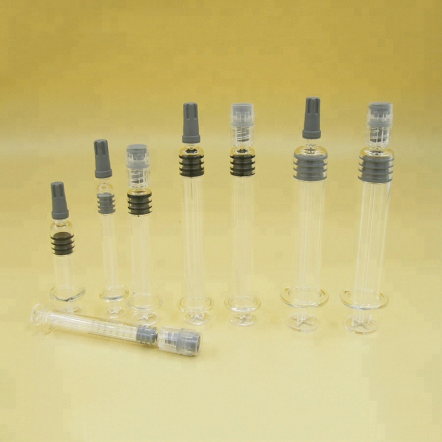 Disposable Luer Lock Syringe Prefill Glass Syringe Prefilled Cbd Oil Glass Syringe with Luer Lock --1ml/2.25ml/3ml/5ml