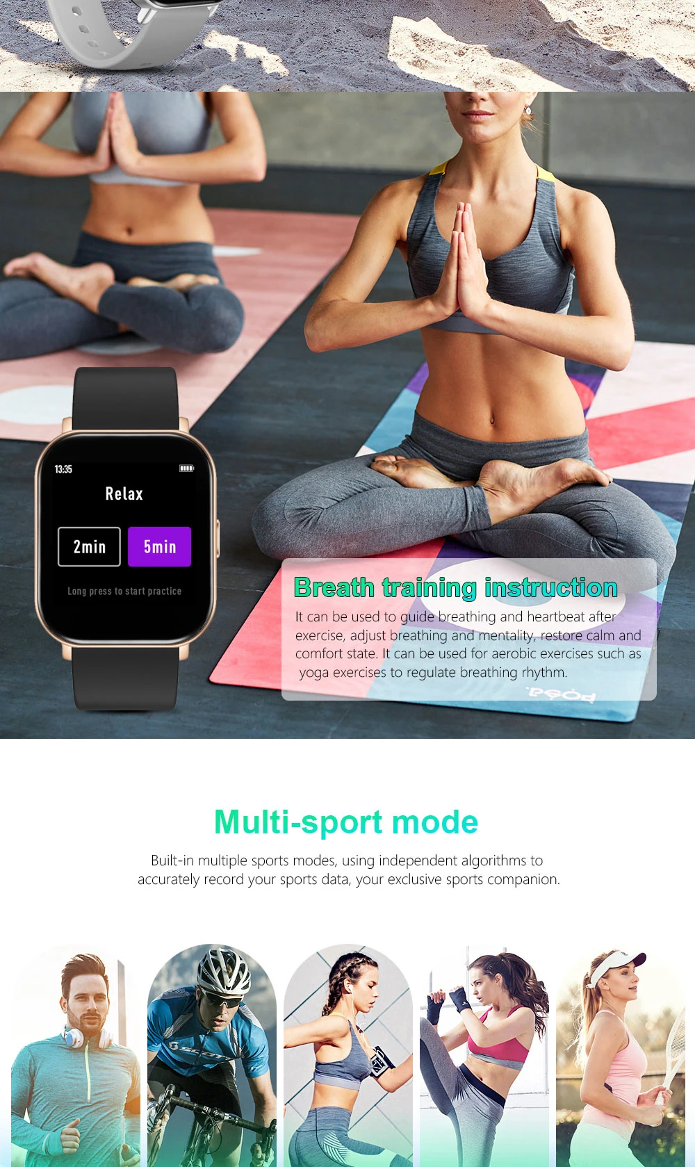 Body Temperature Smart Watch with Blood Pressure and Heart Rate