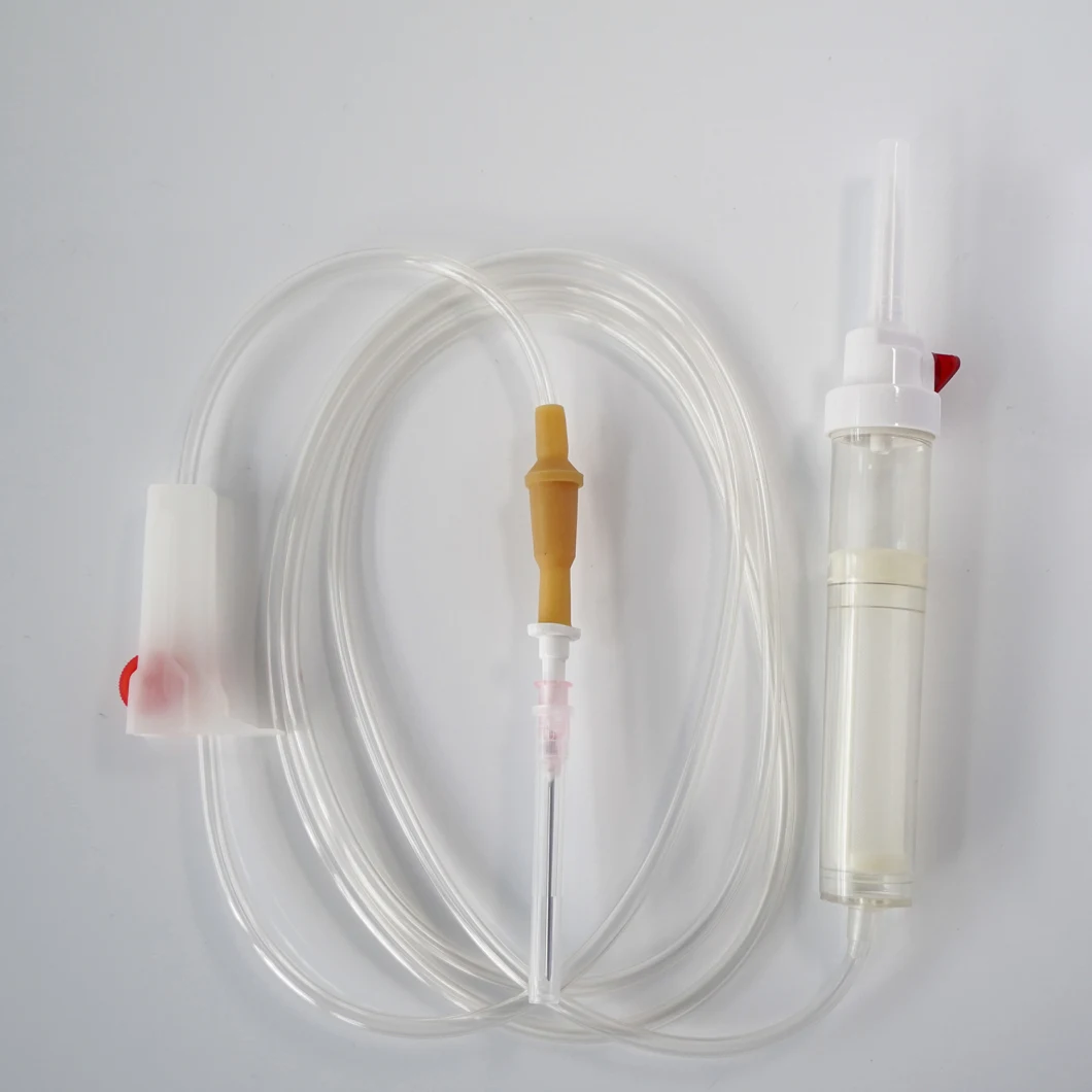Disposable Infusion Set with Free Needle Injection Port Blood Transfusion Device