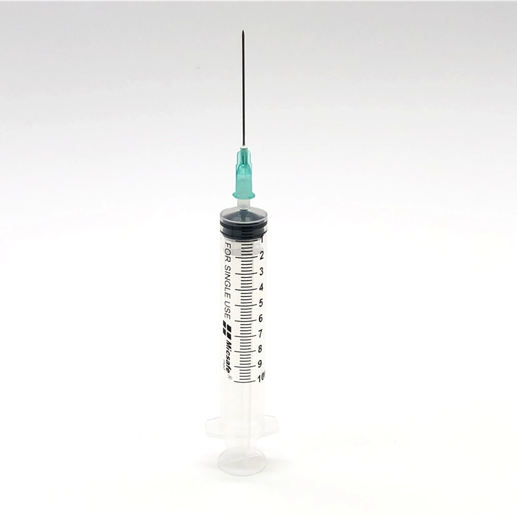 10ml Luer Slip Medical Disposable Safety Syringe with Needle