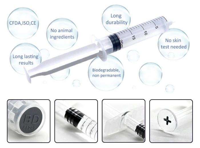Sterile Cosmetic Prefilled Syringe Mesotherapy Ha Injectable Cross Linked Dermal Filler Hyaluronic Acid