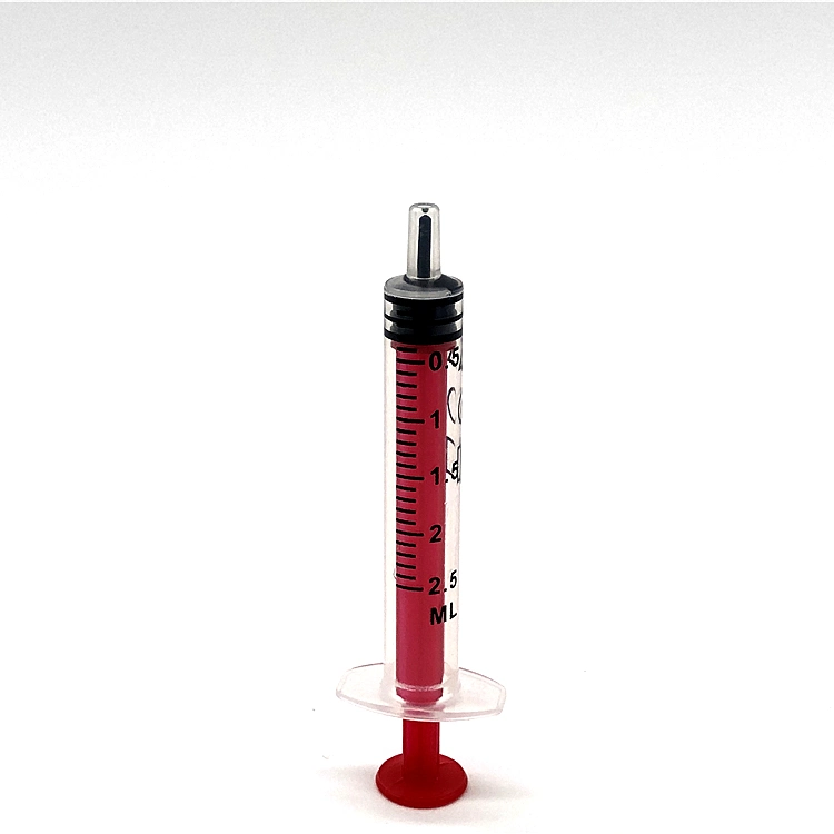 2.5ml Color Low Dead Space Disposable Syringe Without Needle (red)