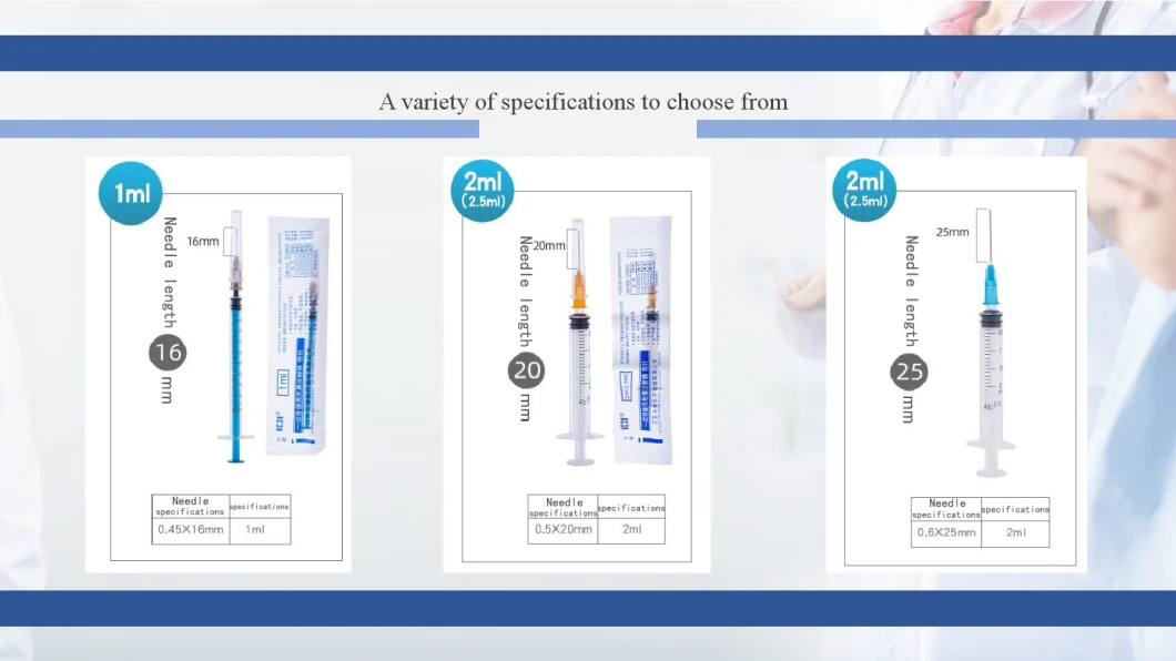 Plastic Disposable Retractable Syringe with Needle Vaccine Syringe