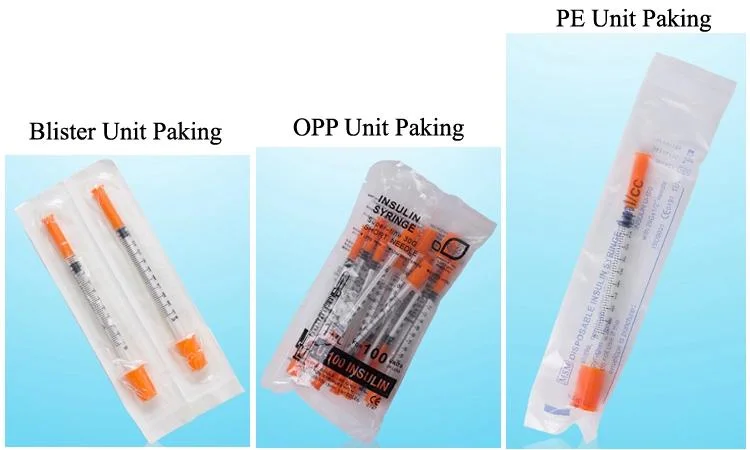 Disposable Syringe 1ml Sterile Scale U-100, 30g Needle for Insulin