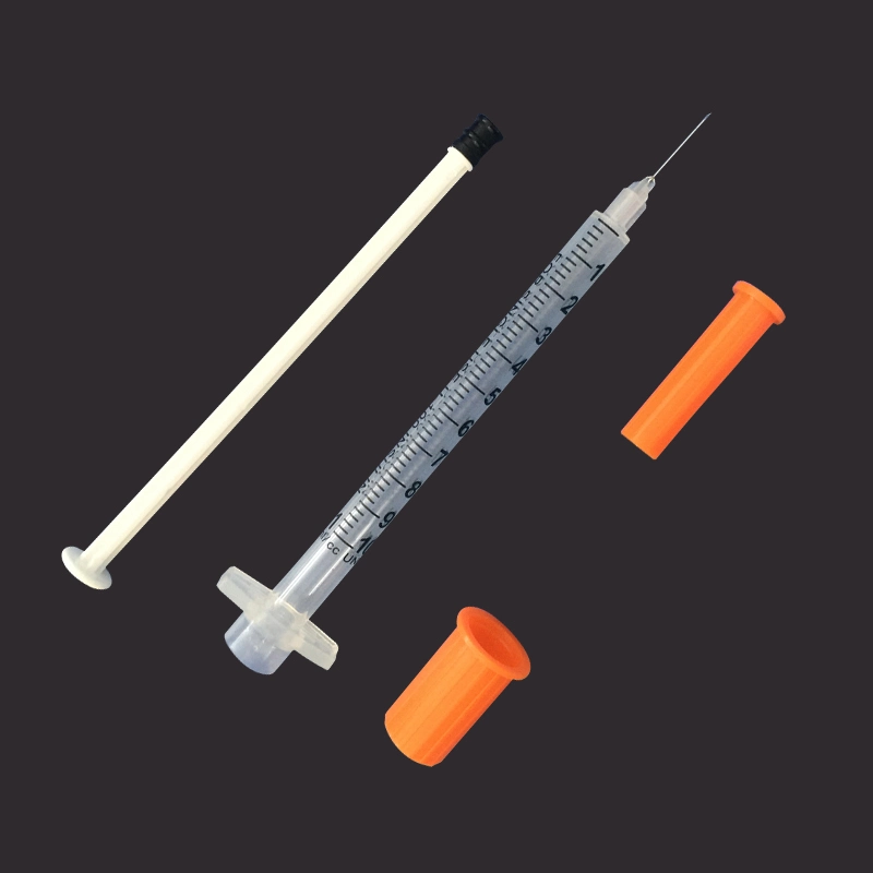 Cheap Disposable Orange Cap Insulin Syringe with Needle