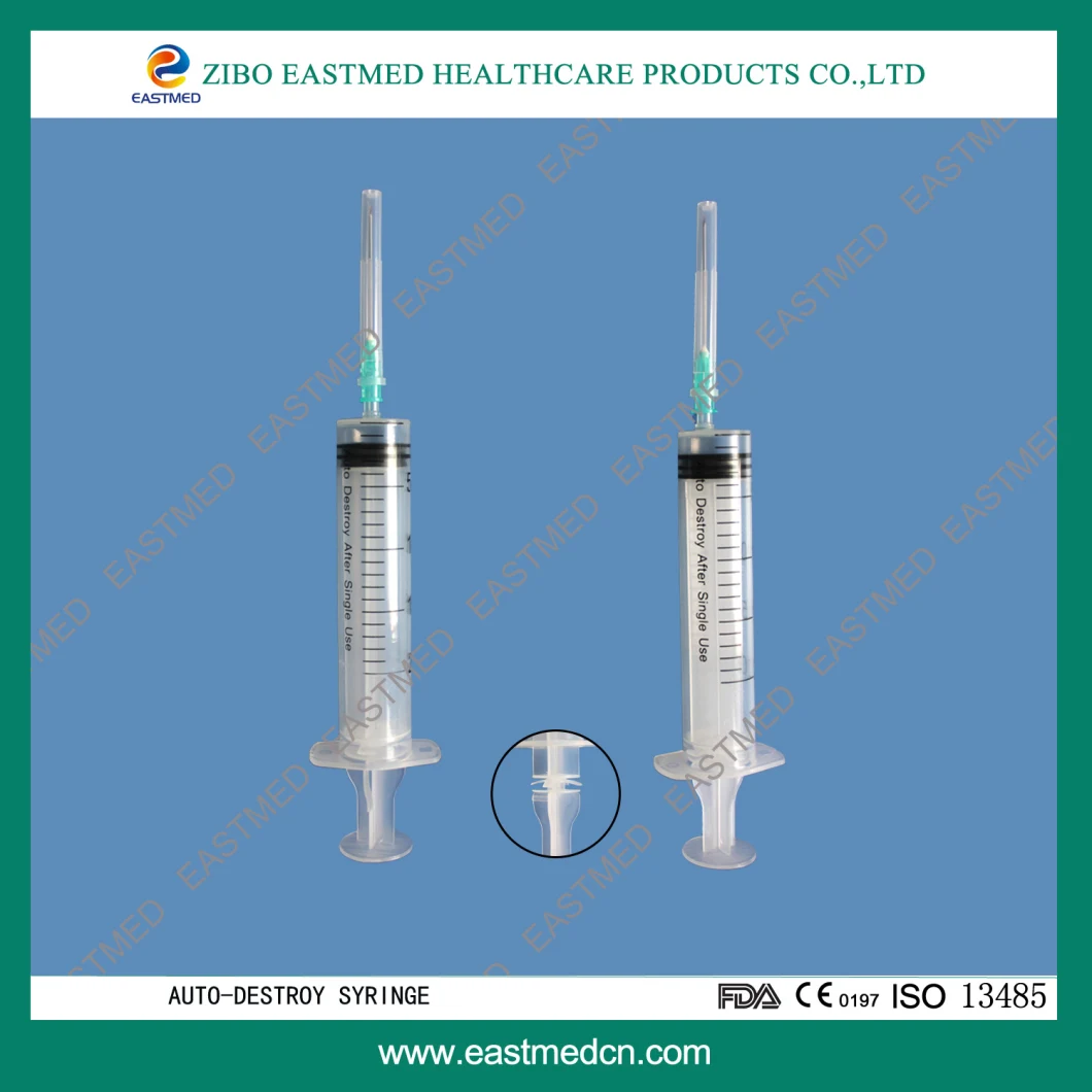 Medical Auto Disable Disposable Syringes with Ce ISO