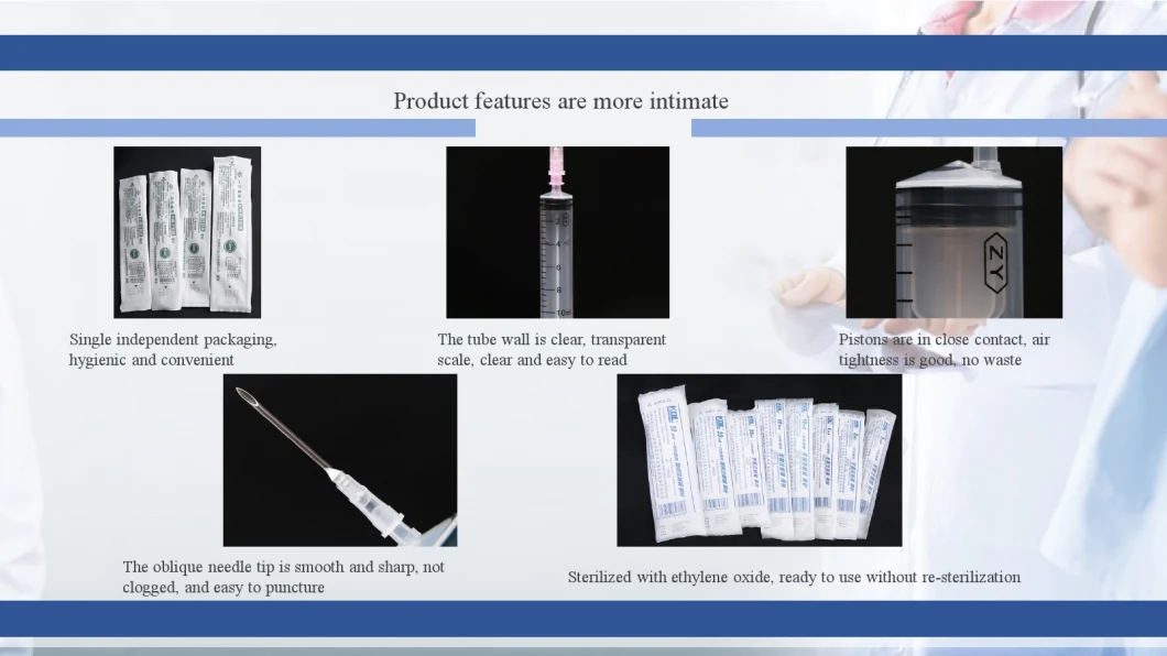 Plastic Disposable Retractable Syringe with Needle Vaccine Syringe