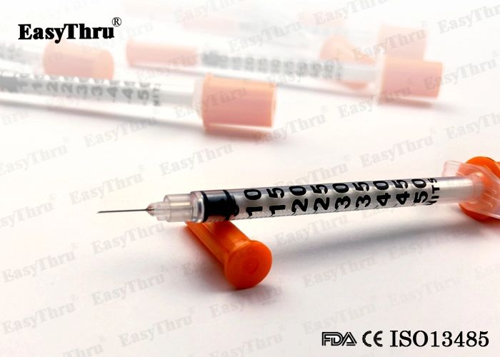 Disposable Medical Plastic 1ml 0.5ml Prefilled Injection Safety Insulin Syringe