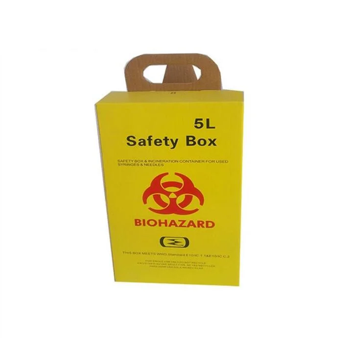 Medical Hospital Biohazard Cardboard Paper Safety Box Sharp Container for Syringe and Needle