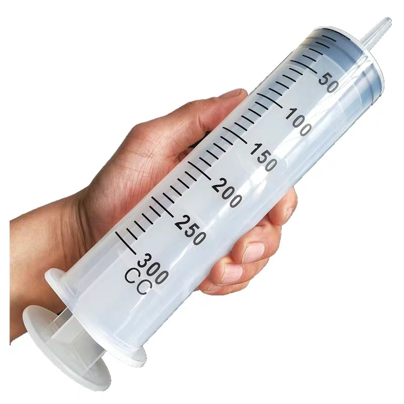 300ml Plastic Syringe Large Capacity Syringe Transparent Reusable Sterile Measuring Injection Syringe Nutrient Hydroponics