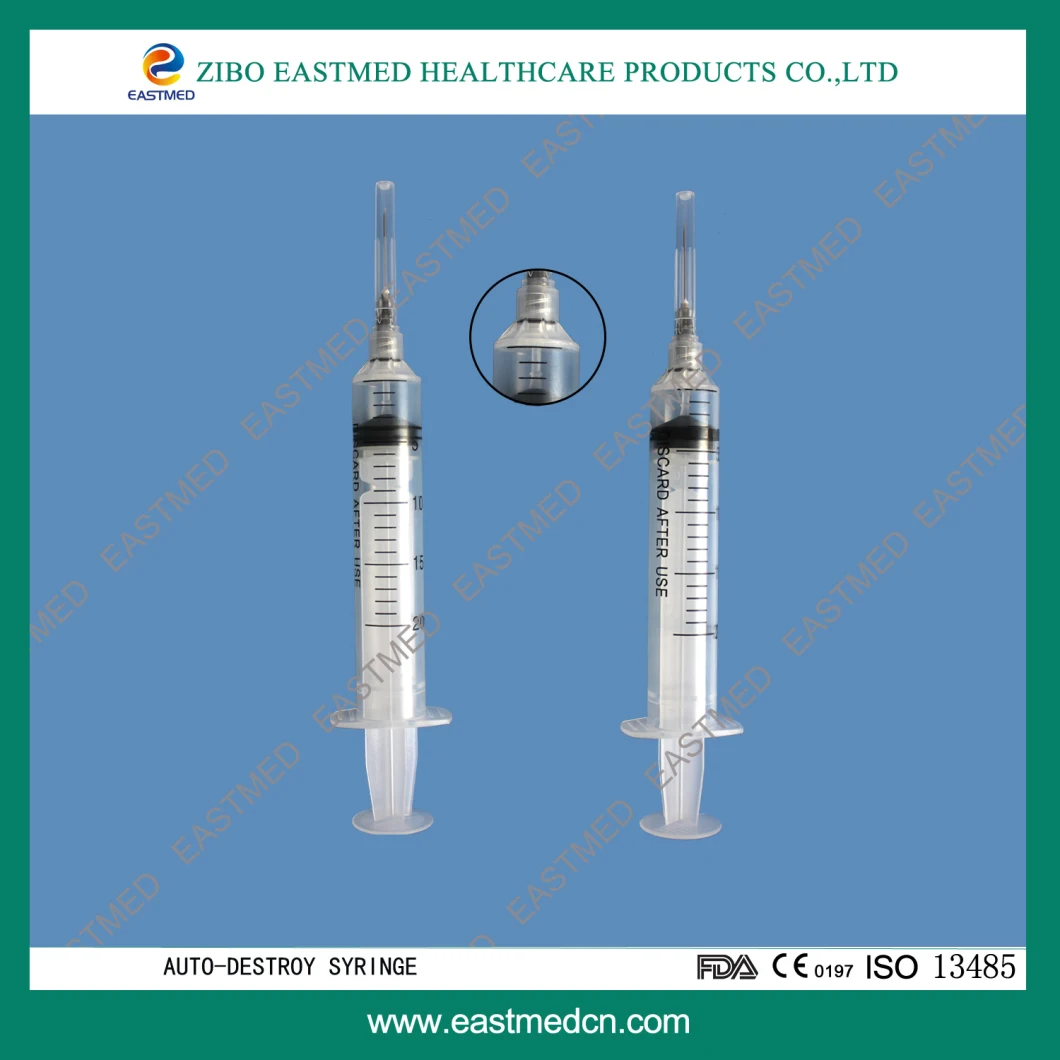 Medical Auto Disable Disposable Syringes with Ce ISO