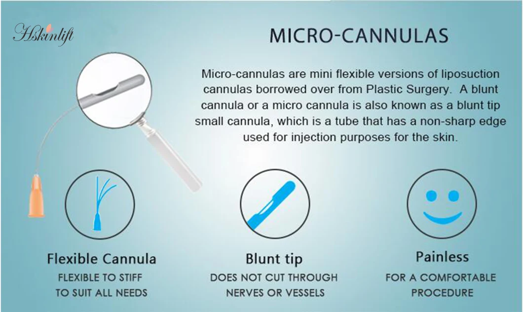 Medical Safety Blunt Type Micro Cannula Needles Disposable Hypodermic Acid Filler Injectables Micro Needle Cannula