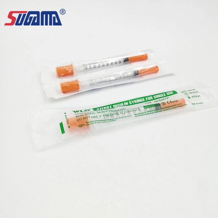 Professional Standard Orange Cap Insulin Syringe with Needle
